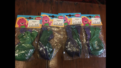 4 Packets of Barney Balloons