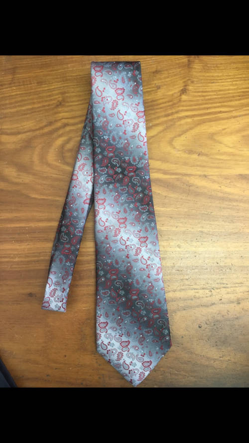 Beautiful Red and Silver C&A Tie
