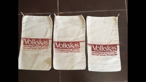 3 x Vintage Volkskas Money Bags