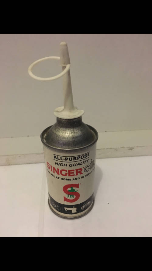 Vintage Singer Oil Tin Can