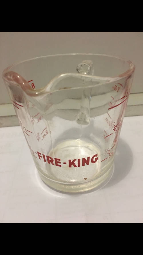 Vintage Fire-King Measuring Jug - 1 Cup / 8 oz - Red
