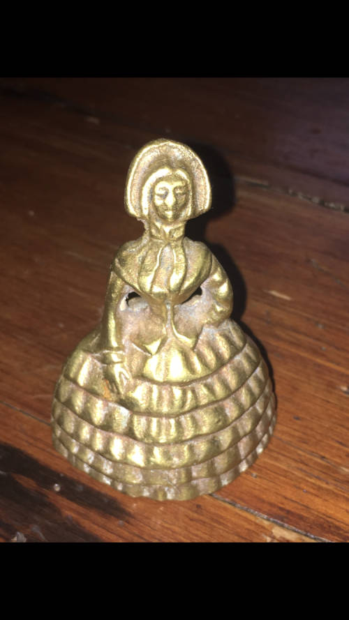 Vintage Brass Bell in shape of Lady - See pictures