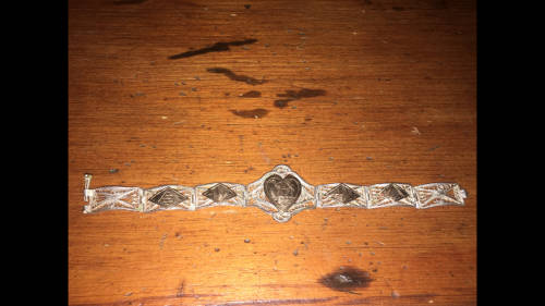 WWII Iran Silver Filigree Bracelet with Camel detail