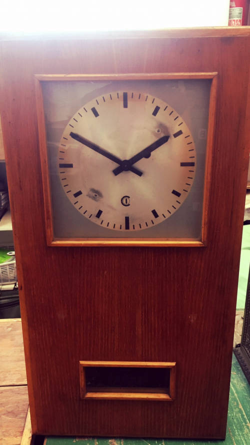 Vintage German Electric Timer Clock in Wooden Box - Signal-Uhr Si U 7 - Large Clock