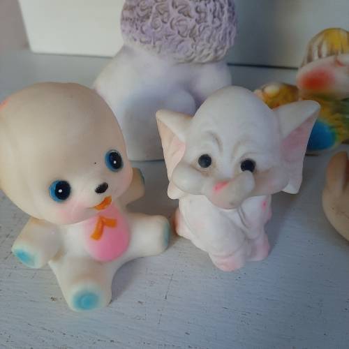 6 x Vintage Squeaky Toys