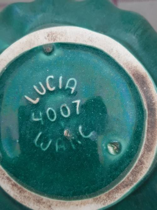 Lucia Ware Green Vase with Bow Detail - Height 11 cm
