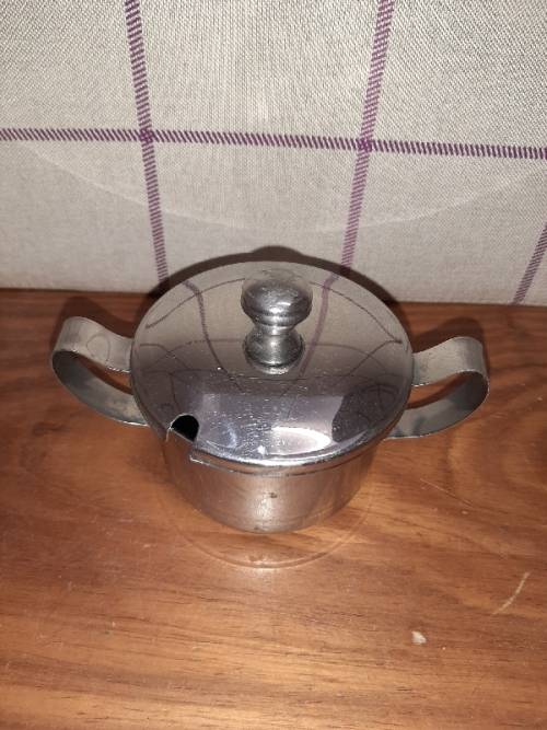 Small Stainless Steel Sugar bowl with lid
