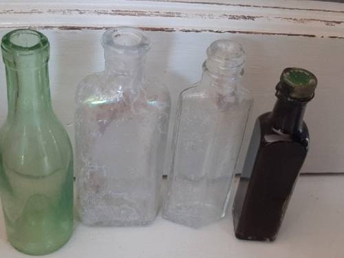 4 x Vintage Glass Bottles