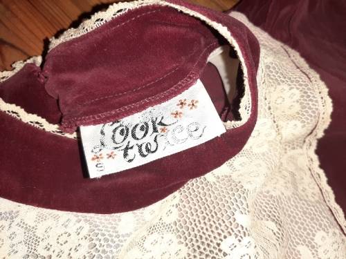 Beautiful Vintage Maroon Velvet and Lace Dress - Size 9