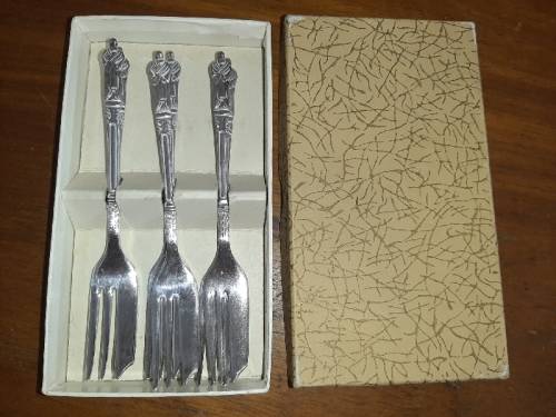 Set of 6 Apostle Cake Forks - EPNS Sheffield England
