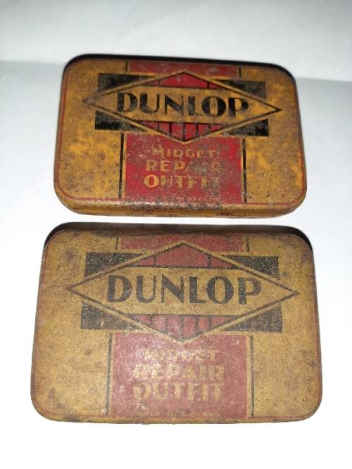 2 x Vintage Dunlop Midget Repair Outfit Tins