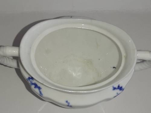 Royal Crown Derby Blue and White Sugar Pot - no lid
