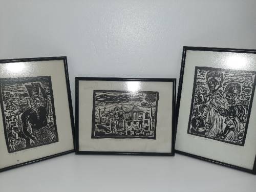 3 x Linocuts - Leslie Mlenzana - 1998