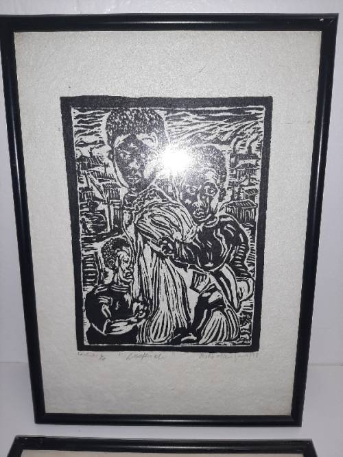 3 x Linocuts - Leslie Mlenzana - 1998