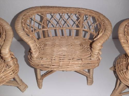 Barbie Furniture - Wicker Lounge Suite