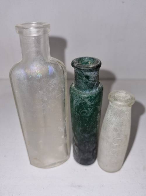 3 x Vintage Glass Bottles