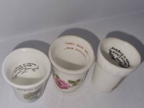 3 x Fine Bone China Thimbles - Made in England