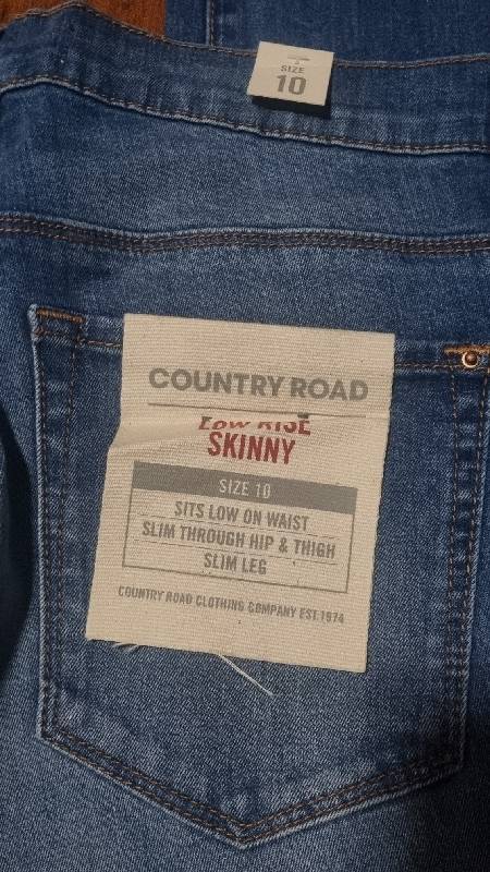 Country Road Low Rise Skinny Jeans - Size 10 - New