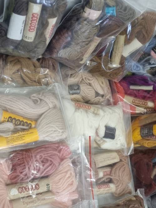 Large Lot Tapestry Wool - Pure Wool - DMC, Patons, Parley, etc.