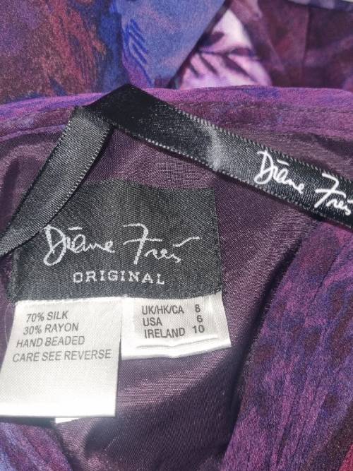 Beautiful Diane Freis Original Dress - Hand Beaded - Size UK 8 - Designer Dress