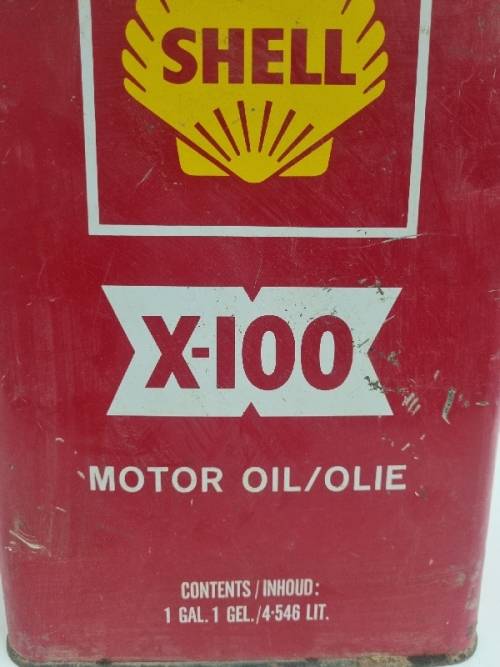 Vintage Shell X-100 Motor Oil / Olie Tin - 1 Gal.
