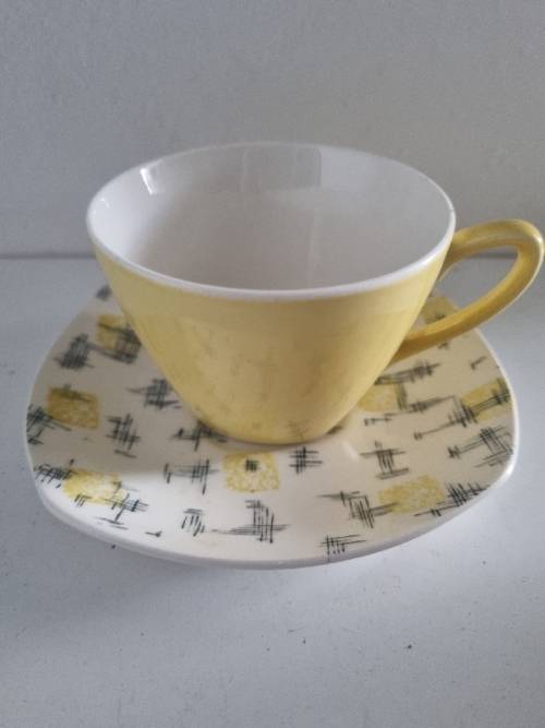 Small Cup and Saucer Duo - Midwinter England - Savanna by Jessie Tait