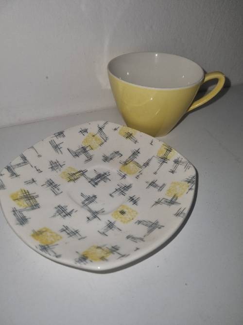 Small Cup and Saucer Duo - Midwinter England - Savanna by Jessie Tait