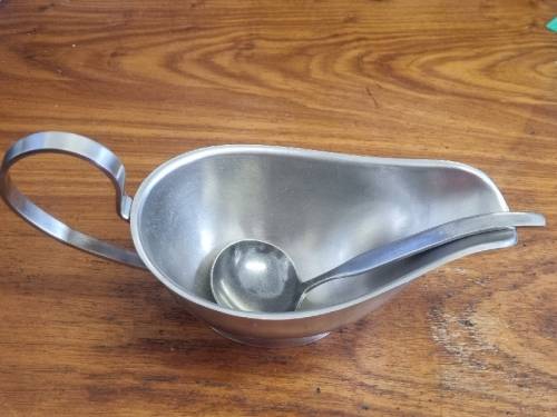 Stainless Steel Sauce Jug & Spoon