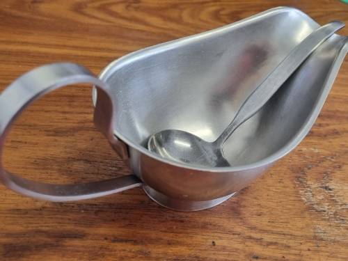 Stainless Steel Sauce Jug & Spoon