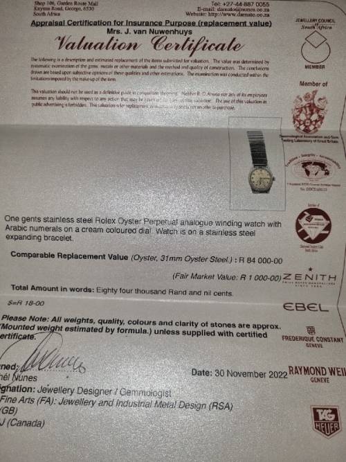 Vintage Gents Rolex Watch - Rolex Oyster Perpetual Analogue watch