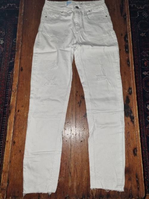Cotton On Distressed White Denim - Age 14 Years