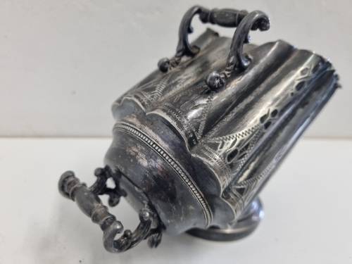 Beautiful Vintage Large Ornate EPNS sugar scuttle bowl with matching spoon