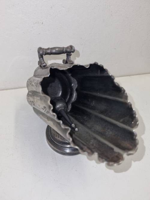 Beautiful Vintage Large Ornate EPNS sugar scuttle bowl with matching spoon