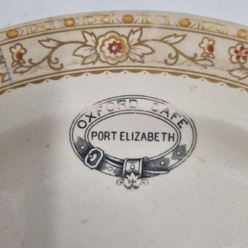 Vintage Oxford Cafe - Port Elizabeth Plate - John Maddock & Sons - England - Diameter 25cm
