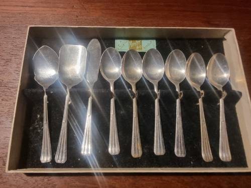 Beautiful 9 Piece EPNS Teaspoon set - See pictures