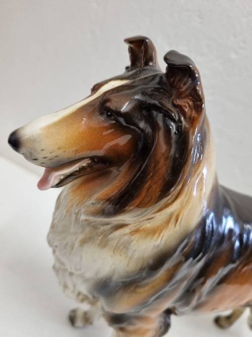 Large dog figurine - Collie dog - Made in Japan - 32cm x 21cm