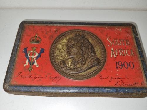 Queen Victoria South Africa 1900 Boer War chocolate tin
