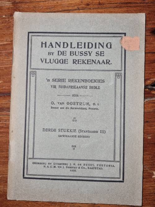 Handleiding by De Bussy se Vlugge Rekenaar