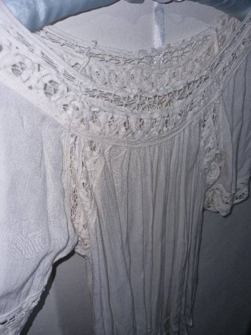Old Khaki Top with Lace detail - Size 8