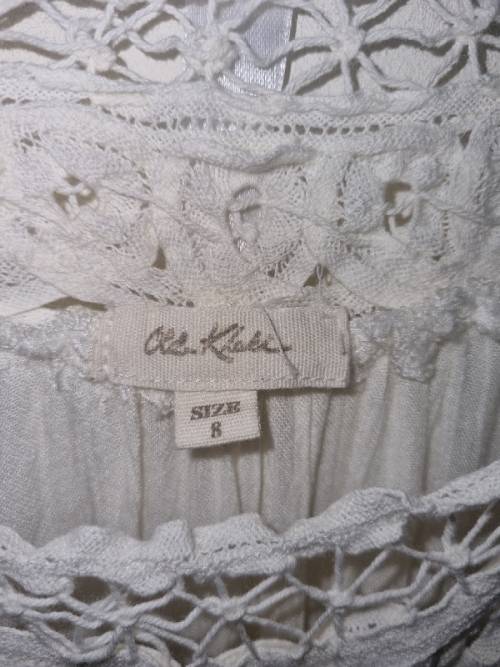 Old Khaki Top with Lace detail - Size 8