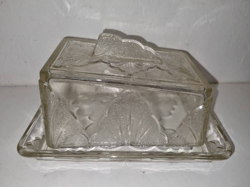 Vintage Glass Cheese dish - Heavy good quality glass