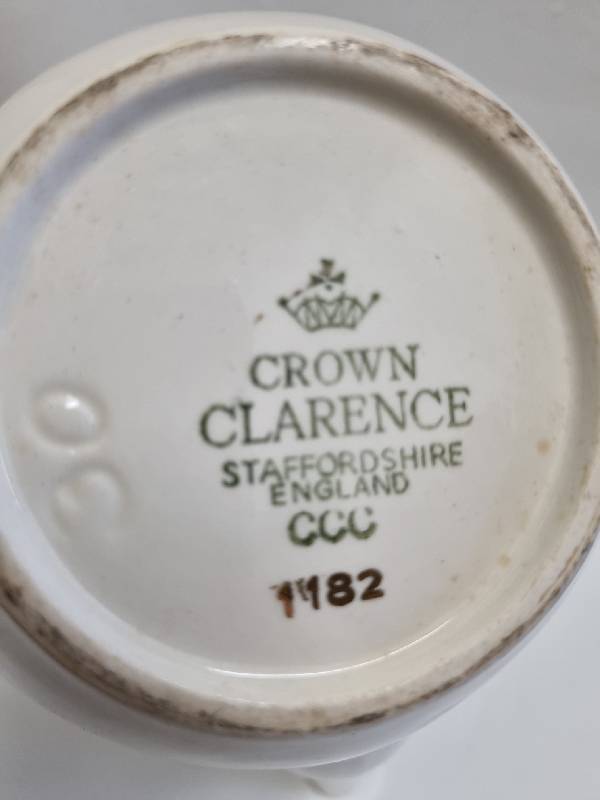 Vintage Crown Clarence Staffordshire England Teapot - no chips or cracks