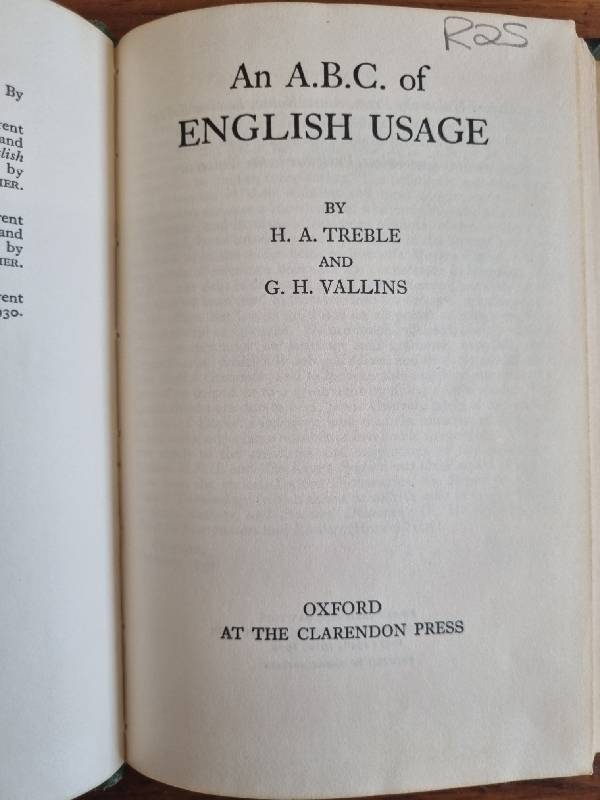 The ABC of English Usage - Treble and Vallins