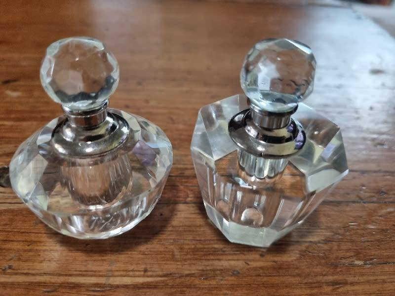 2 x Beautiful Crystal Perfume Bottles - Unused