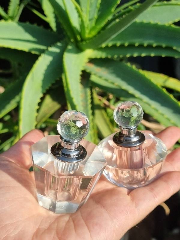 2 x Beautiful Crystal Perfume Bottles - Unused