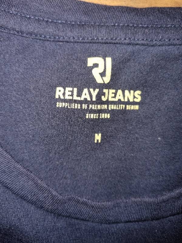 Navy Relay Jeans T-shirt - Size M