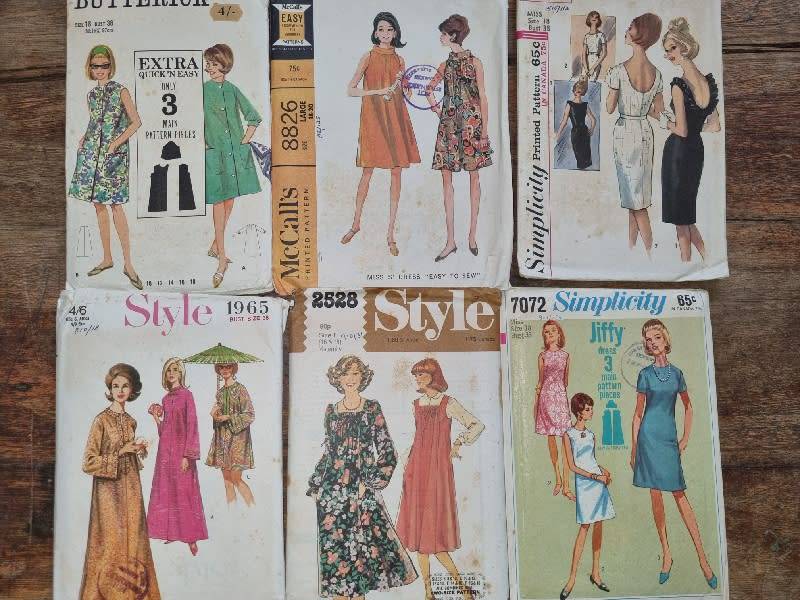 6 x Vintage Ladies Dress Patterns