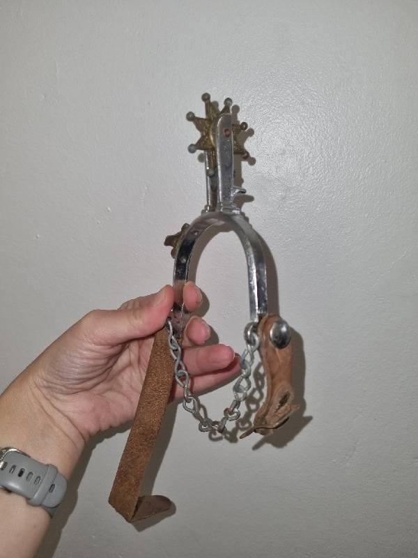 Antique Horse Riding Spur with bull detail