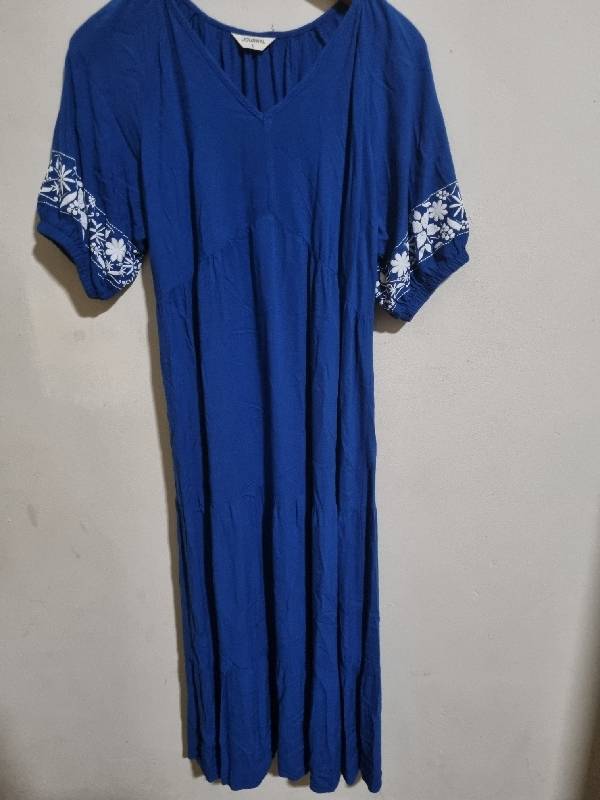Long Blue dress with detailed Sleeves - Size L