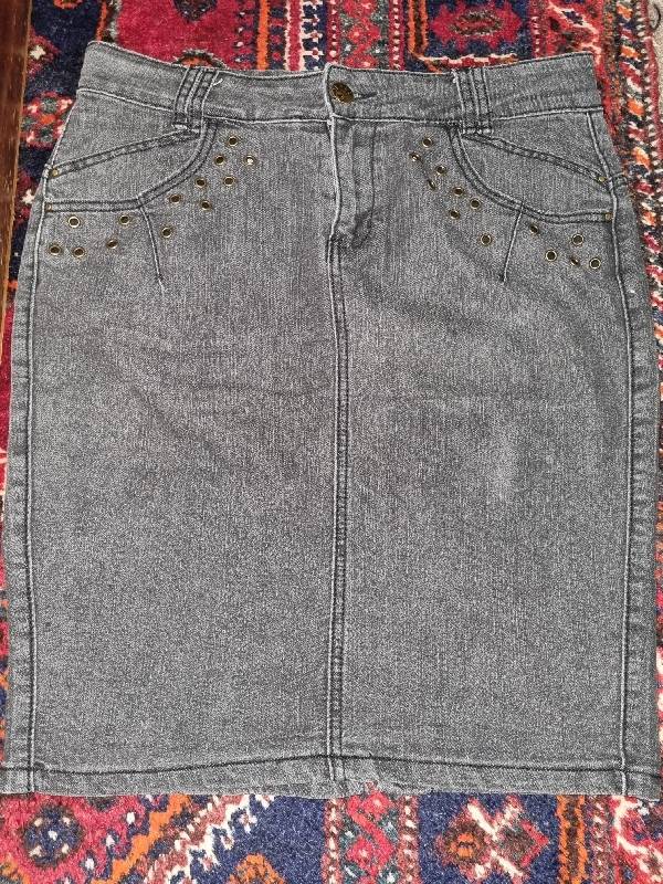 Black Denim Skirt - Size 34
